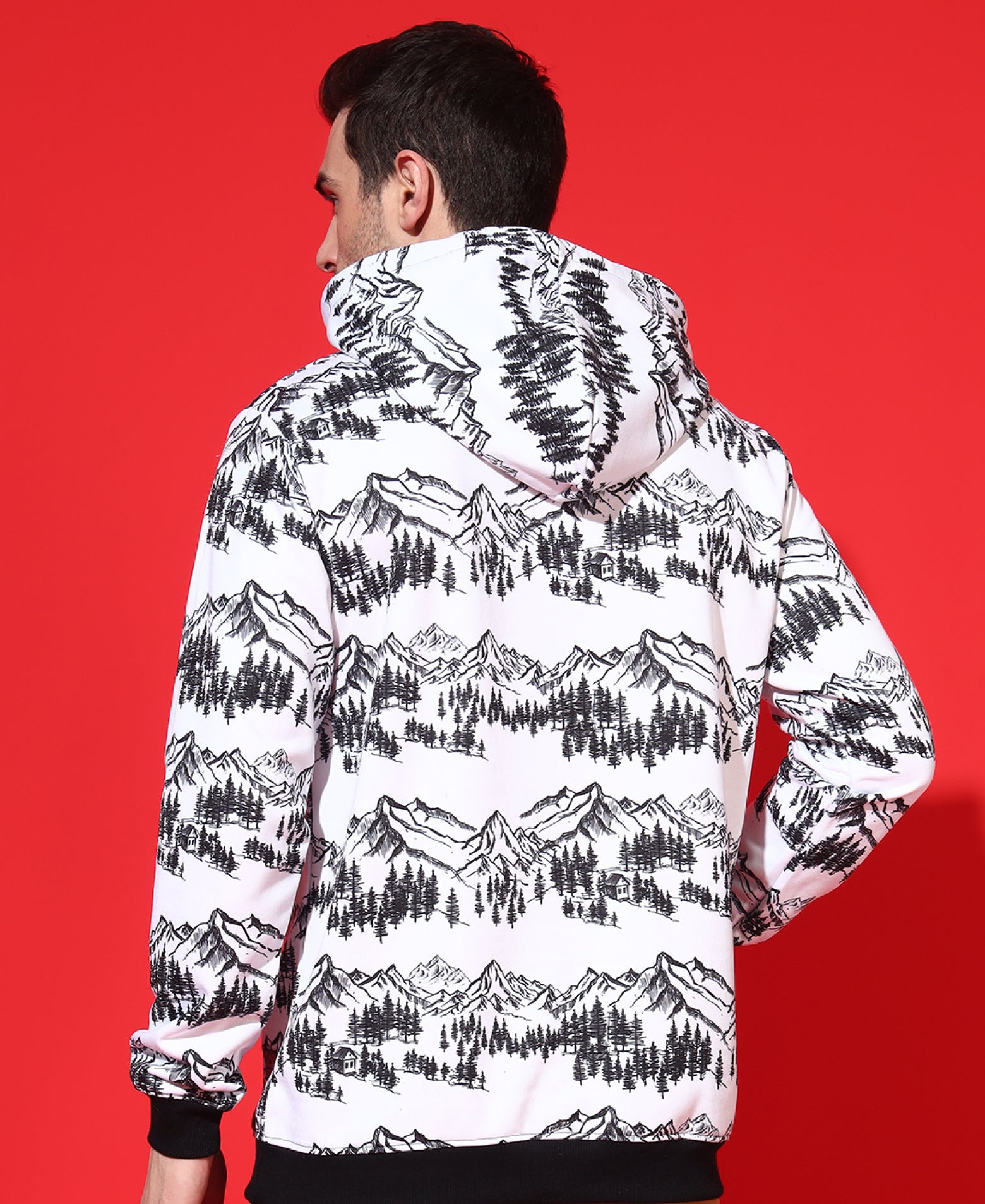 Forest Peaks Allover Print Hoodie