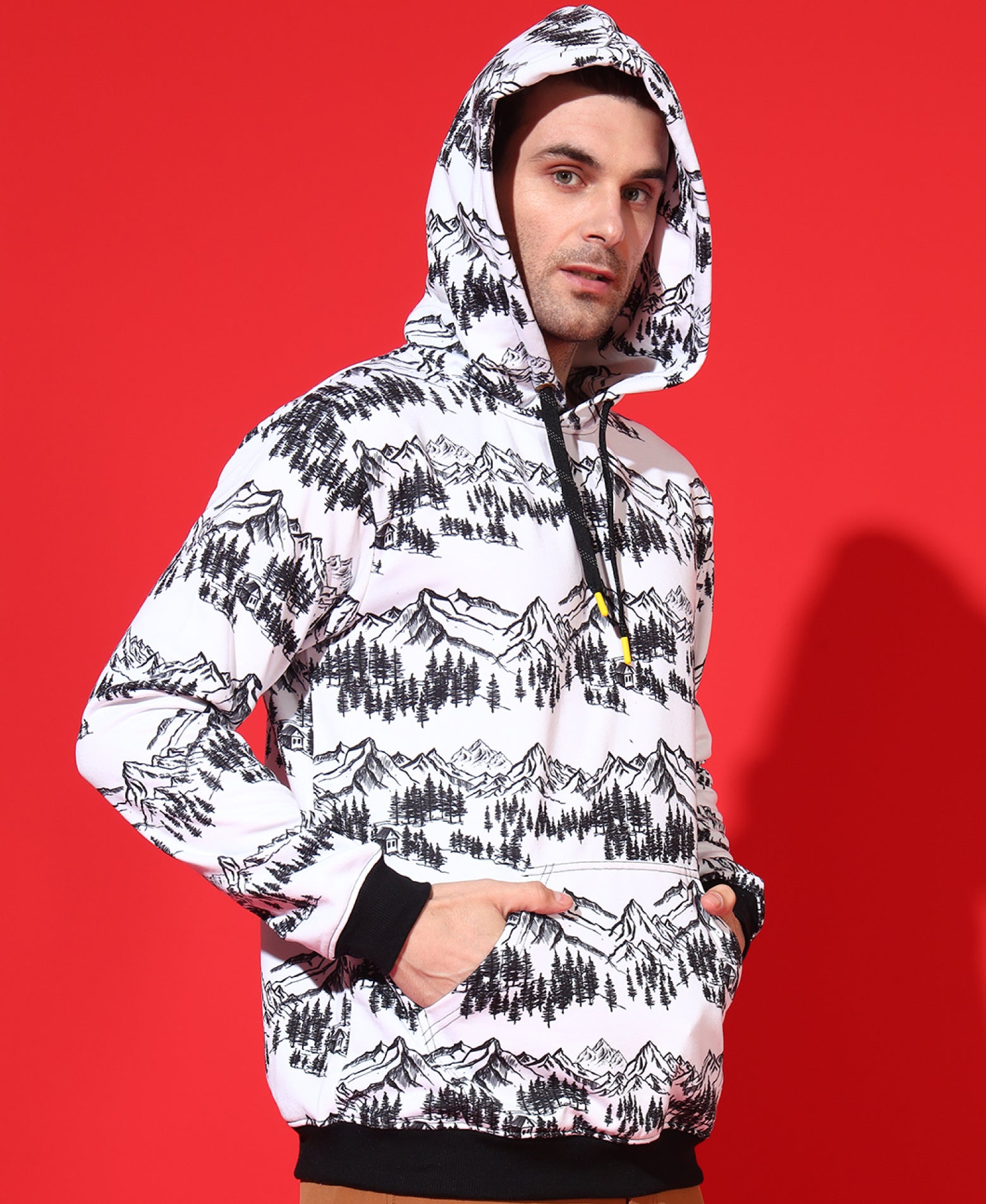 Forest Peaks Allover Print Hoodie