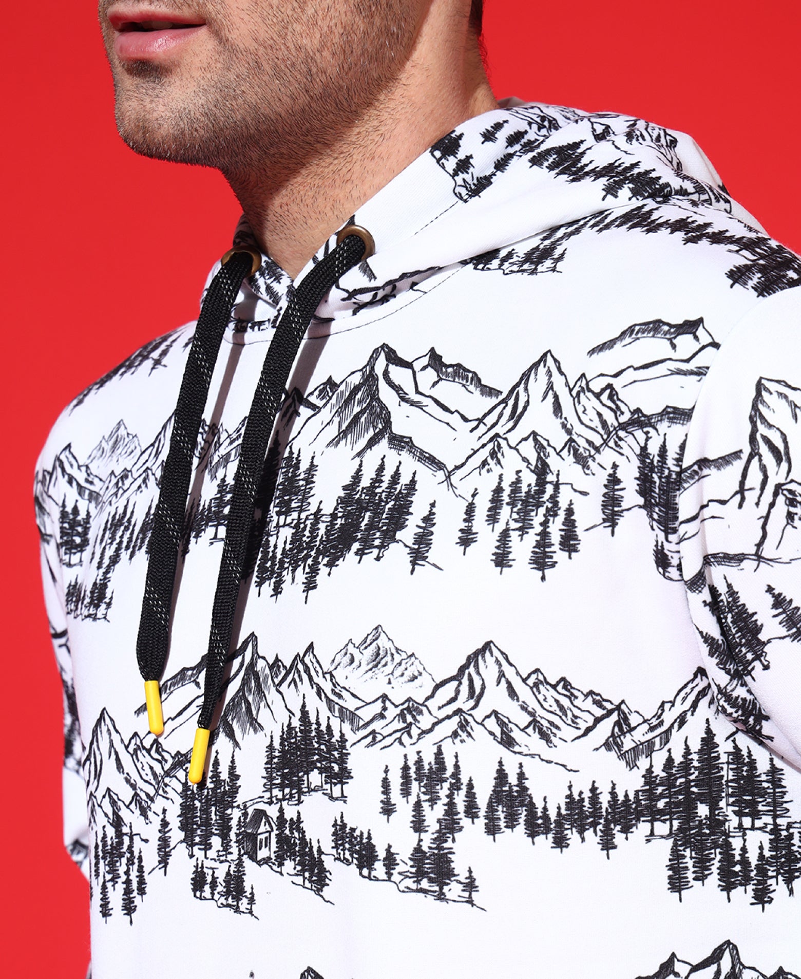 Forest Peaks Allover Print Hoodie