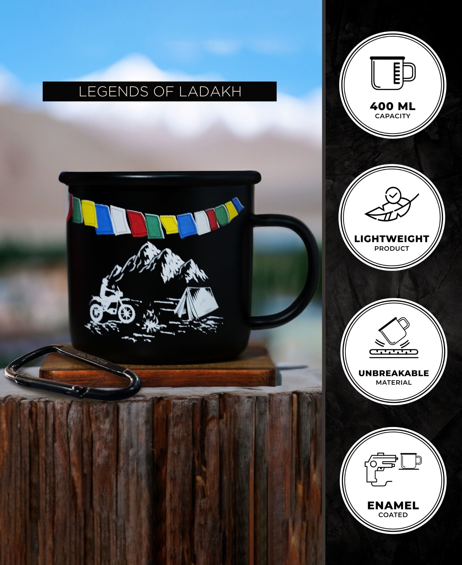 Thrifty Traveller and Legends Of ladakh Enamel Mug Combo